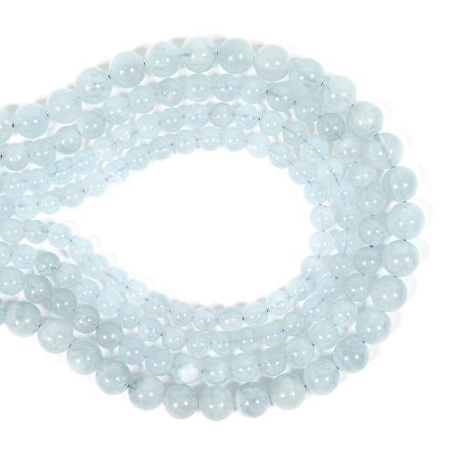 Gemstone Jewelry Beads, Aquamarine, Round, DIY & different size for choice, blue, Sold By Strand