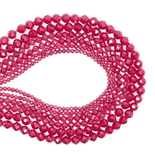 Gemstone Jewelry Beads, Ruby Alumina, DIY & different size for choice & faceted, red, Sold By Strand