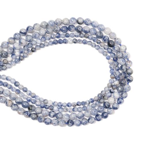 Perles de pierre à tâche bleue, Pierre bleue de Speckle, Rond, DIY & normes différentes pour le choix, bleu, Vendu par Environ 38 cm brin