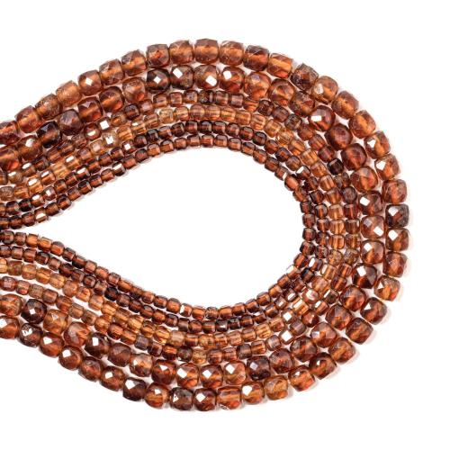 Natural Garnet Beads, Square, DIY & different size for choice, orange, Sold Per Approx 38 cm Strand