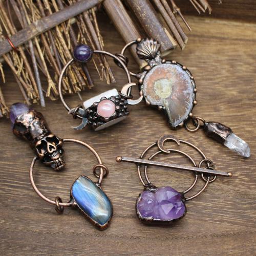 Gemstone Pendants Jewelry, Brass, with Natural Stone, plated, DIY & different materials for choice & different styles for choice, more colors for choice, nickel, lead & cadmium free, Sold By PC