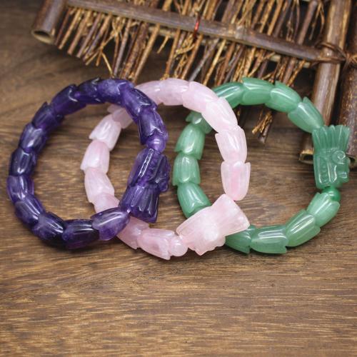 Pierre naturelle bracelet, différents matériaux pour le choix & pour homme, plus de couleurs à choisir, protéger l'environnement, sans nickel, plomb et cadmium, Longueur:18 cm, Vendu par PC