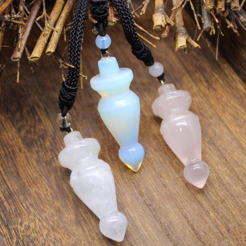 Natural Gemstone Necklace, Natural Stone, with Nylon Cord, different materials for choice & Unisex, more colors for choice, nickel, lead & cadmium free, Length:100 cm, Sold By PC