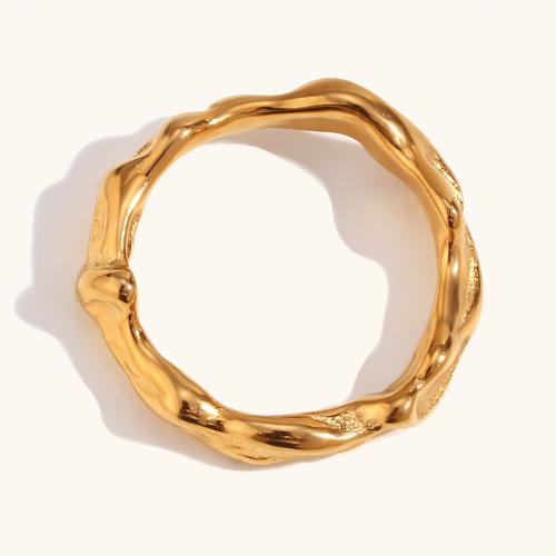 Stainless Steel Finger Ring, 316L Stainless Steel, 18K gold plated, fashion jewelry & different size for choice & for woman, Sold By PC