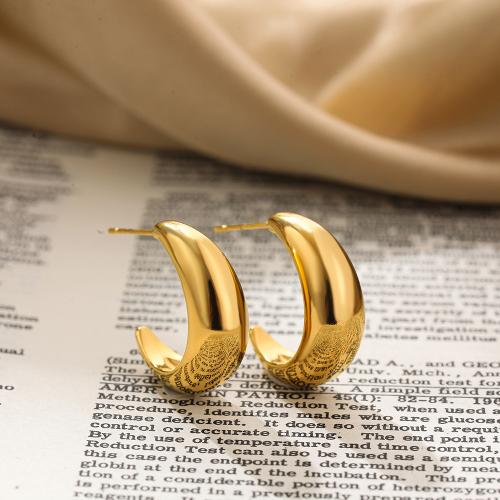 Boucle d'oreille de gaujon en acier inoxydable, Acier inoxydable 304, Plaqué or 18K, bijoux de mode & styles différents pour le choix & pour femme, Vendu par paire