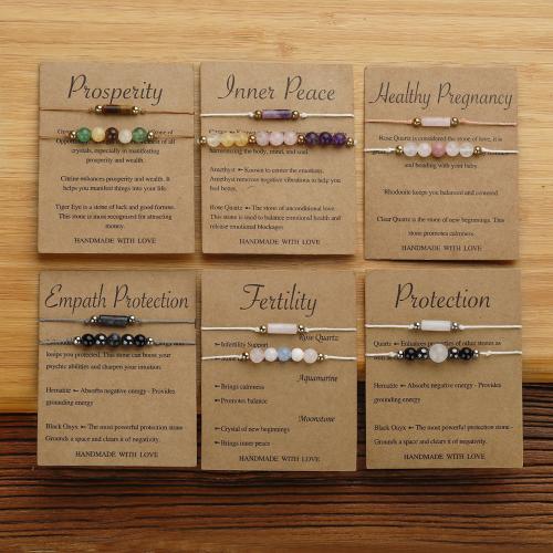 Gemstone Bracelets, 304 Stainless Steel, with Gemstone, Vacuum Ion Plating, for woman, more colors for choice, Sold By PC