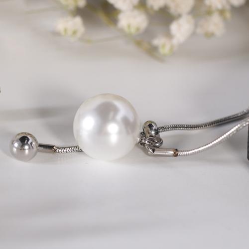 Stainless Steel Jewelry Necklace, 304 Stainless Steel, with Plastic Pearl, Vacuum Ion Plating, for woman, more colors for choice, Length:21-50 cm, Sold By PC