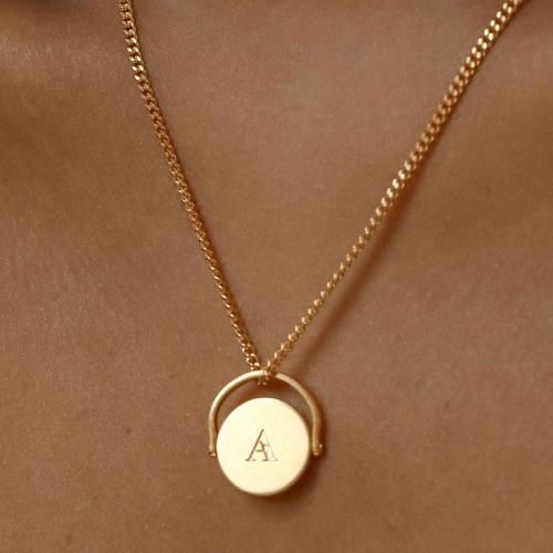 Collier de bijoux en acier inoxydable, Acier inoxydable 304, lettres sont de A à Z & pour femme, plus de couleurs à choisir, Longueur:41-50 cm, Vendu par PC