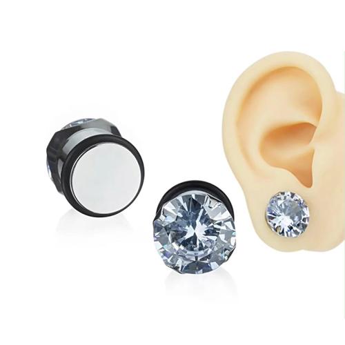 Titanium Steel Piercing Tunnel, Unisex & different size for choice & micro pave cubic zirconia, Sold By PC