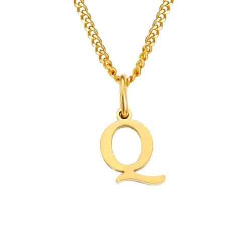 304 Stainless Steel Necklace, with 2inch extender chain, Alphabet Letter, plated, different styles for choice & for woman, Length:Approx 15 Inch, Sold By PC