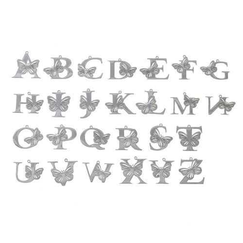 Pendentifs en acier inoxydable Lettre, Acier inoxydable 304, Lettre d’alphabet, DIY & styles différents pour le choix & creux, Vendu par PC