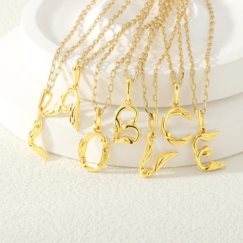 Brass Necklace, with 5cm extender chain, Alphabet Letter, gold color plated, fashion jewelry & letters are from A to Z & for woman, more colors for choice, nickel, lead & cadmium free, Length:Approx 40 cm, Sold By PC