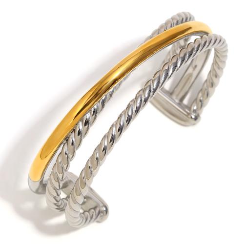 304 Stainless Steel Cuff Bangle, Vacuum Ion Plating, fashion jewelry & different size for choice & for woman, more colors for choice, Sold By PC