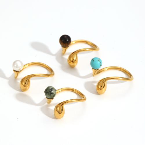 Anillos de Gemas, acero inoxidable 304, con Piedras preciosas, Joyería & para mujer, más colores para la opción, Vendido por UD