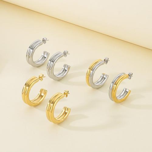 Pendientes de Acero Inoxidable, acero inoxidable 304, chapado, diverso tamaño para la opción & para mujer, más colores para la opción, Vendido por Par