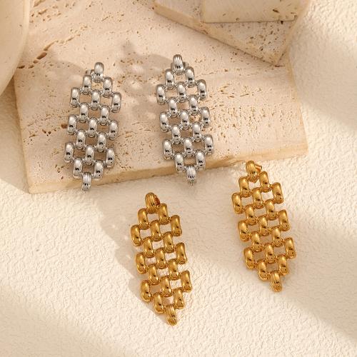 Stainless Steel Stud Earrings, 304 Stainless Steel, plated, for woman, more colors for choice, Sold By Pair