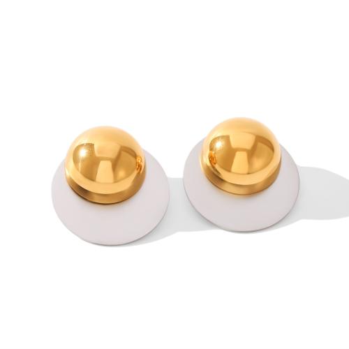 Stainless Steel Stud Earrings, 304 Stainless Steel, gold color plated, fashion jewelry, golden, Sold By Pair