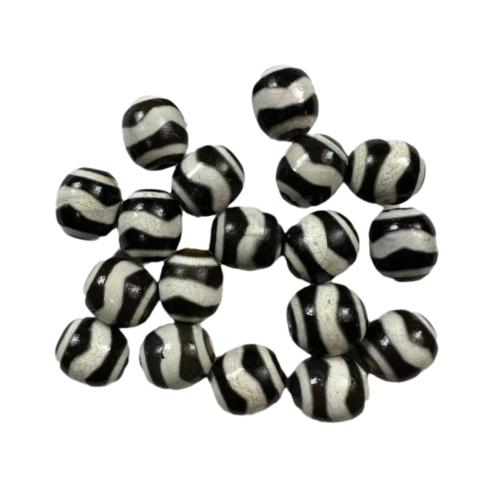 Natural Tibetan Agate Dzi Beads, DIY, black, 14x16mm, Sold By PC