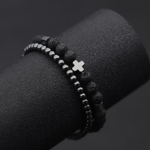 Gemme synthétique bracelet, Placage, normes différentes pour le choix & pour homme, plus de couleurs à choisir, Vendu par PC