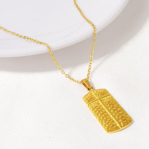 Collier de bijoux en acier inoxydable, Acier inoxydable 304, rectangle, Placage, pour femme, plus de couleurs à choisir, Vendu par PC