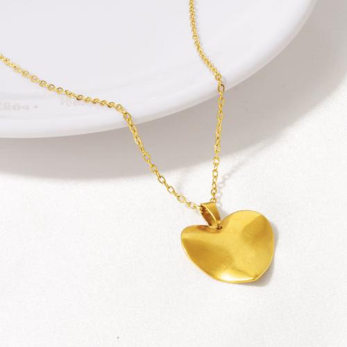 Stainless Steel Jewelry Necklace, 304 Stainless Steel, Heart, plated, for woman, more colors for choice, Sold By PC