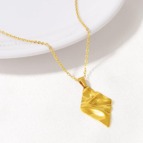 Stainless Steel Jewelry Necklace, 304 Stainless Steel, Rhombus, plated, for woman, more colors for choice, Sold By PC