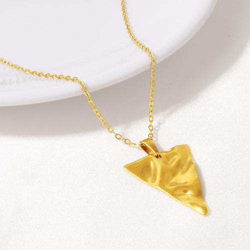 Stainless Steel Jewelry Necklace, 304 Stainless Steel, Triangle, plated, for woman, more colors for choice, Sold By PC