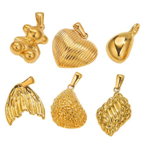 Stainless Steel Pendants, 304 Stainless Steel, plated, DIY & different styles for choice, golden, Sold By PC