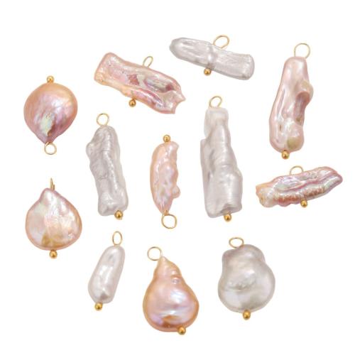 Freshwater Pearl Pendants, 304 Stainless Steel, with Freshwater Pearl, random style & DIY & different styles for choice, more colors for choice, Sold By PC