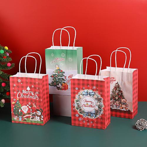 Christmas Gift Bag, Paper, printing, durable & different styles for choice, more colors for choice, 150x80x210mm, Sold By PC