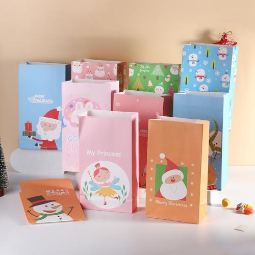 Gift Wrap Bags, Paper, printing, durable, more colors for choice, 130x80x220mm, 100PCs/Bag, Sold By Bag