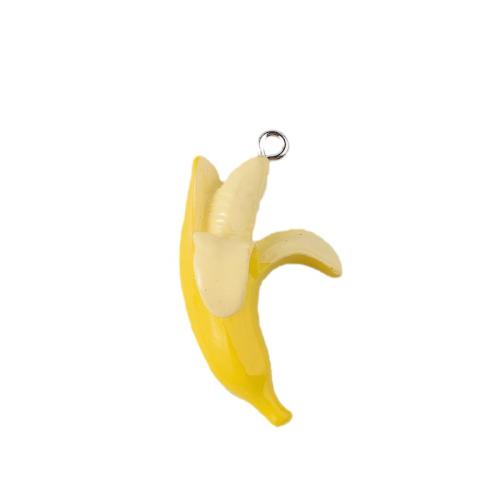 Resin Pendant, Banana, DIY, pendant length 20-50mm, Sold By PC