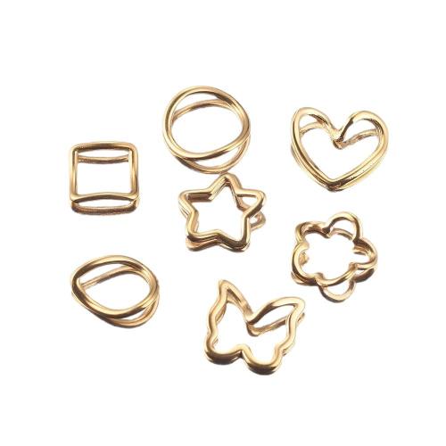 Stainless Steel Linking Ring, 304 Stainless Steel, Vacuum Ion Plating, Different Shape for Choice & DIY & hollow, more colors for choice, 5PCs/Bag, Sold By Bag