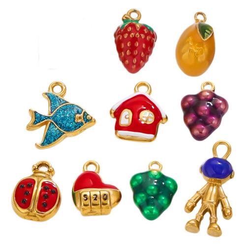 Bijoux pendentifs en acier inoxydable , Acier inoxydable 304, Forme différente pour le choix & DIY & émail, plus de couleurs à choisir, Vendu par PC