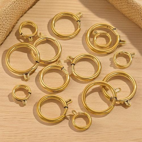 Stainless Steel Hoop Earring Component, 304 Stainless Steel, Donut, Vacuum Ion Plating, DIY & different size for choice, more colors for choice, 10PCs/Bag, Sold By Bag