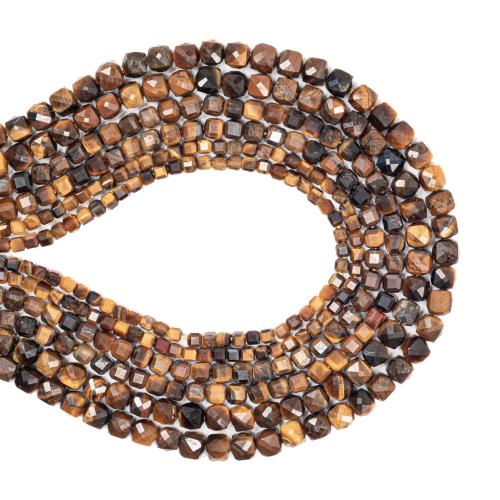 Natural Tiger Eye Beads, Square, DIY & different size for choice, yellow, Sold Per Approx 38 cm Strand