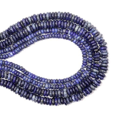 Natural Lapis Lazuli Beads, Flat Round, DIY & different size for choice, blue, Sold Per Approx 38 cm Strand