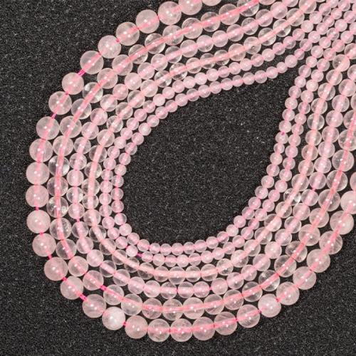 Perles Quartz Rose naturel, Rond, DIY & normes différentes pour le choix, rose, Vendu par Environ 38 cm brin