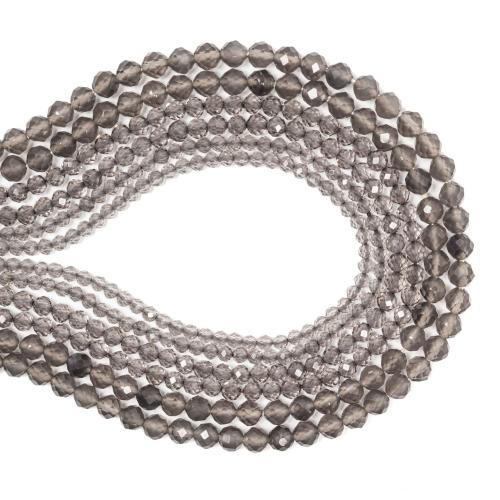 Perles bijoux en pierres gemmes, Argent-Obsidienne, DIY & normes différentes pour le choix & facettes, gris, Vendu par Environ 38 cm brin