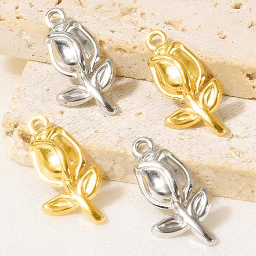 Stainless Steel Flower Pendant, 304 Stainless Steel, plated, DIY, more colors for choice, 10PCs/Bag, Sold By Bag