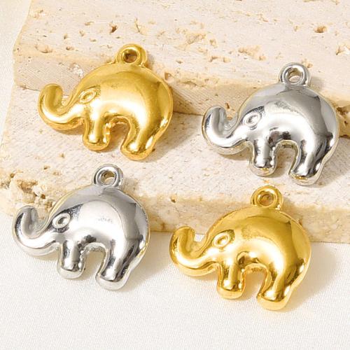 Acier inoxydable animaux Pendentifs, Acier inoxydable 304, éléphant, Placage, DIY, plus de couleurs à choisir, 10PC/sac, Vendu par sac