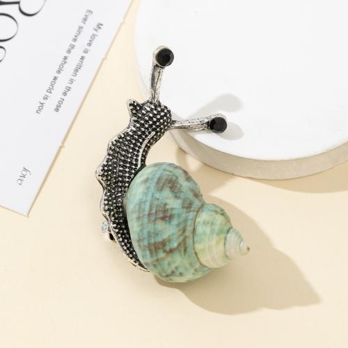 Shell Brooch, Tibetan Style, with Shell, Snail, plated, fashion jewelry, more colors for choice, nickel, lead & cadmium free, 31x52mm, Sold By PC