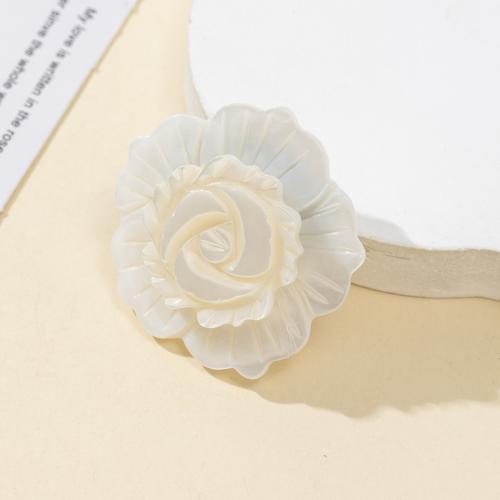 Shell Brooch, White Shell, Flower, fashion jewelry, white, 33x33mm, Sold By PC