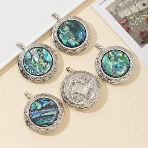 Natural Abalone Shell Pendants, Brass, with Abalone Shell, plated, DIY, mixed colors, nickel, lead & cadmium free, 45x45mm, Sold By PC