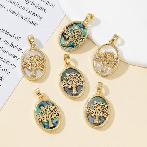 Shell Pendants, Brass, with Shell, gold color plated, DIY & with rhinestone, more colors for choice, nickel, lead & cadmium free, 14x25mm, Sold By PC