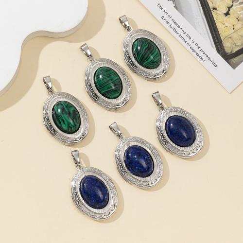 Gemstone Pendants Jewelry, Tibetan Style, with Natural Stone, silver color plated, DIY, more colors for choice, nickel, lead & cadmium free, 24x30mm, Sold By PC