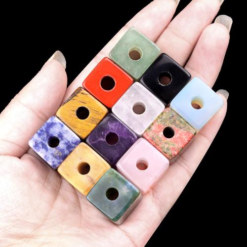 Gemstone Jewelry Beads, Natural Stone, Square, DIY & different materials for choice, more colors for choice, nickel, lead & cadmium free, Sold By PC