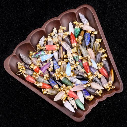 Gemstone Pendants Jewelry, Natural Stone, DIY & different materials for choice, more colors for choice, nickel, lead & cadmium free, Sold By PC