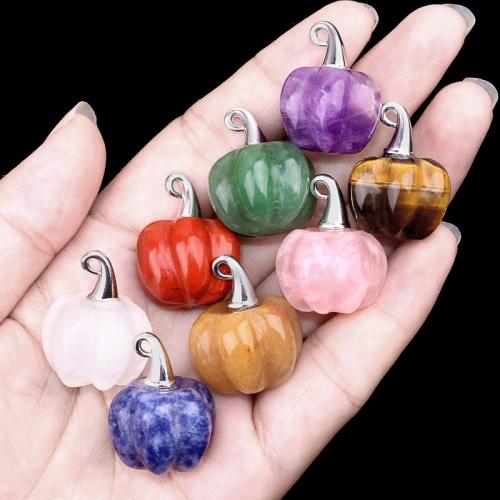 Gemstone Pendants Jewelry, Natural Stone, Pumpkin, DIY & different materials for choice, more colors for choice, nickel, lead & cadmium free, Sold By PC