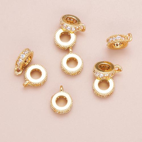 Brass Bail Beads, Vacuum Ion Plating, DIY & micro pave cubic zirconia, Sold By PC